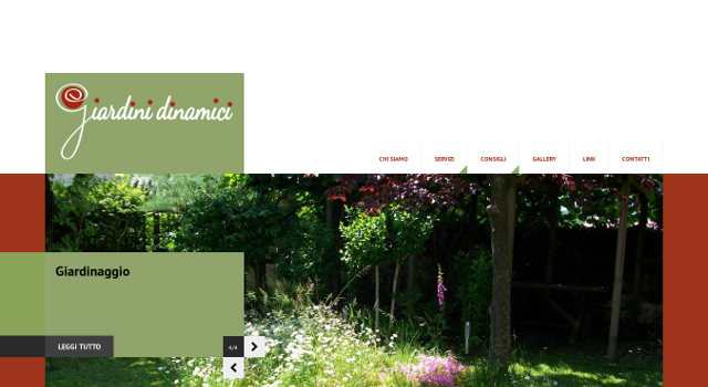 Home page del sito "Giardini Dinamici".