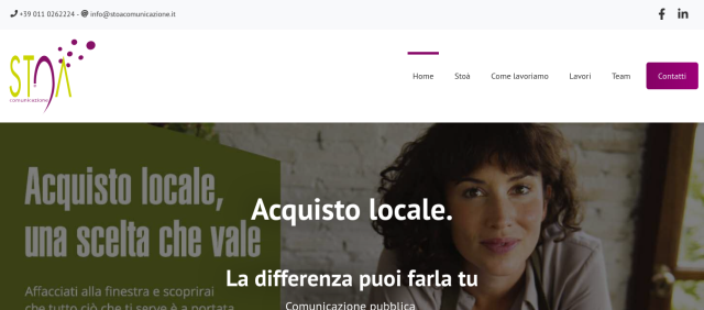 Home page del sito Stoà comunicazione (restyling 2021)