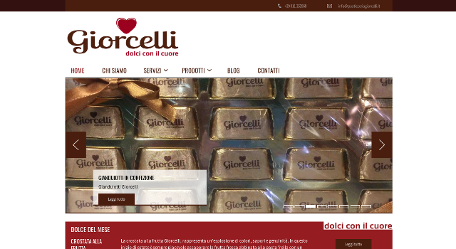 Home page del sito "Pasticceria Giorcelli"