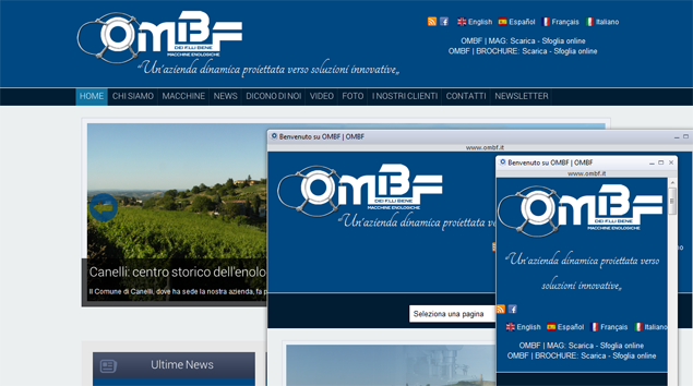 Il sito di OMBF in diverse visualizzazioni responsive